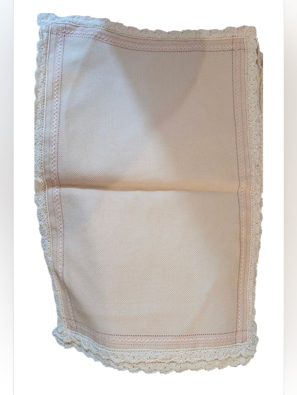 Vintage Shabby Chic Pink Placemats( 4) With White Lace Trim - Romantic